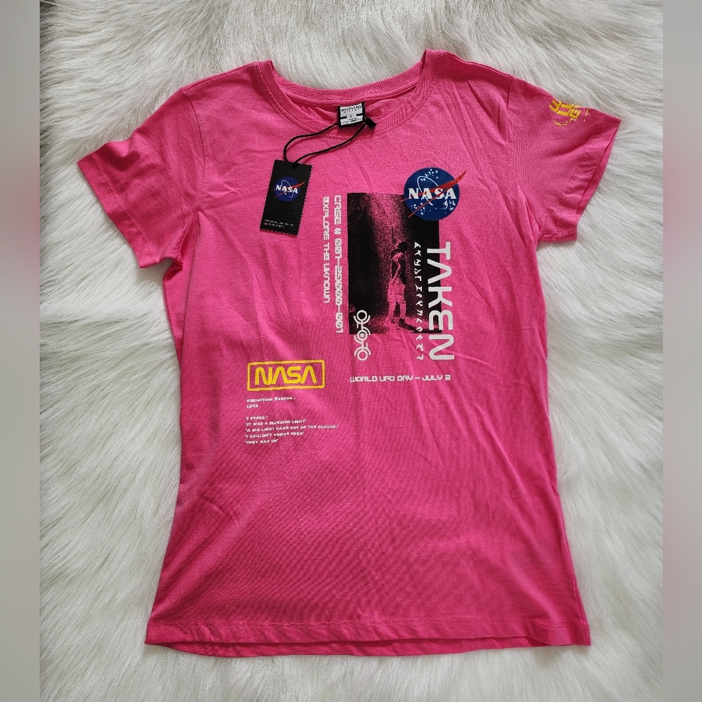 NASA World UFO Day Pink T-Shirt